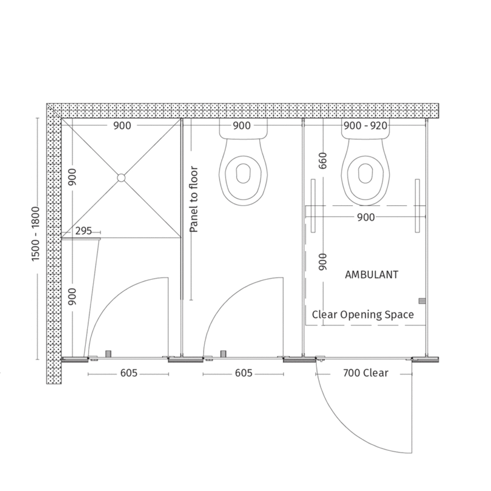 Liberty Cubicle Partition Line Drawing