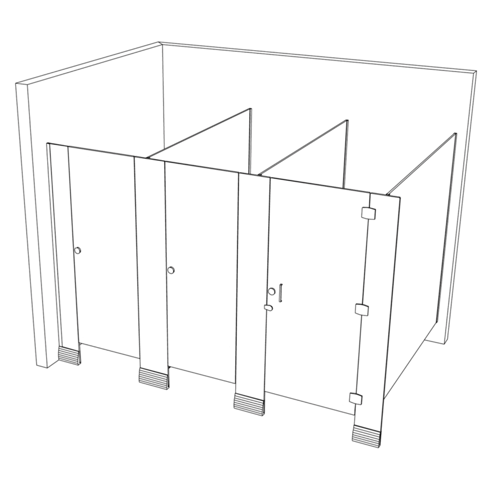 Liberty Cubicle Partition Line Drawing